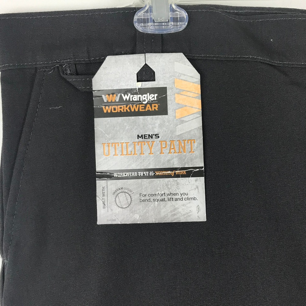 Wrangler 42 X 30 Workwear Utility Work Pants ~ Cargo Pocket ~ Dark Gray New Tags - Picture 6 of 10